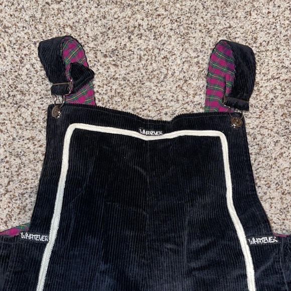 Vintage 90s Corduroy Overalls “whatever” and peace sign details - Picture 3 of 14